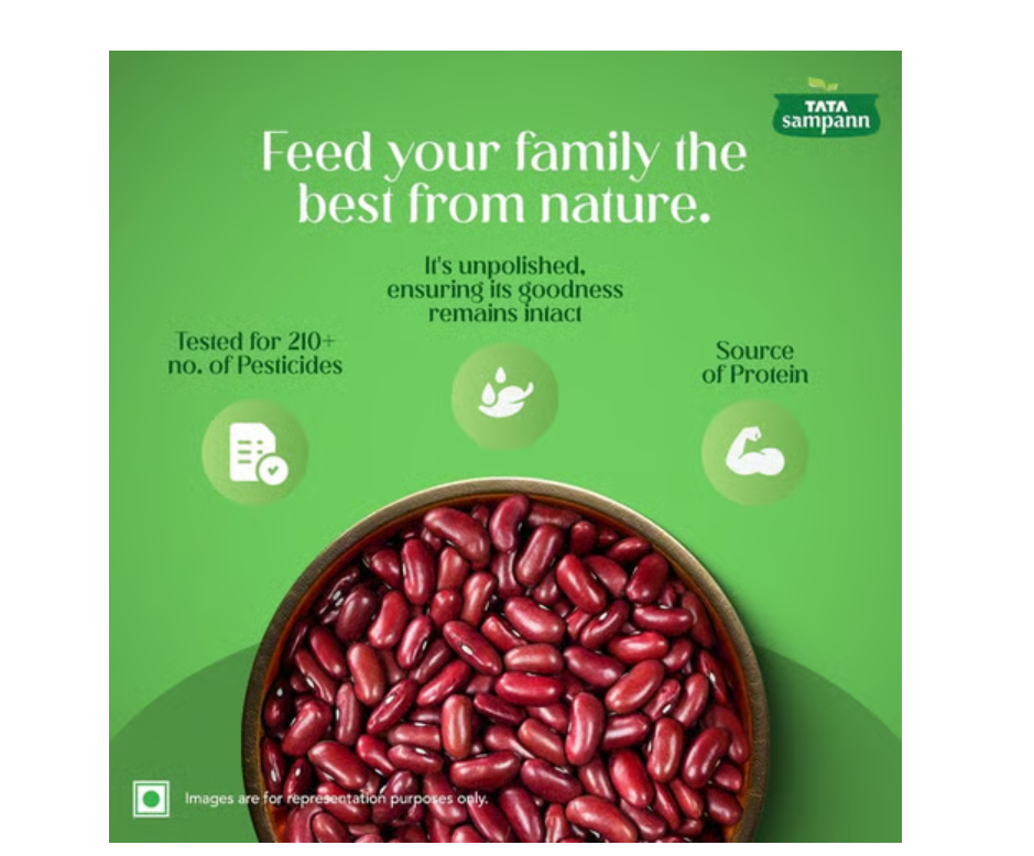 Tata Sampann Unpolished Organic Rajma (Red) 500 gms