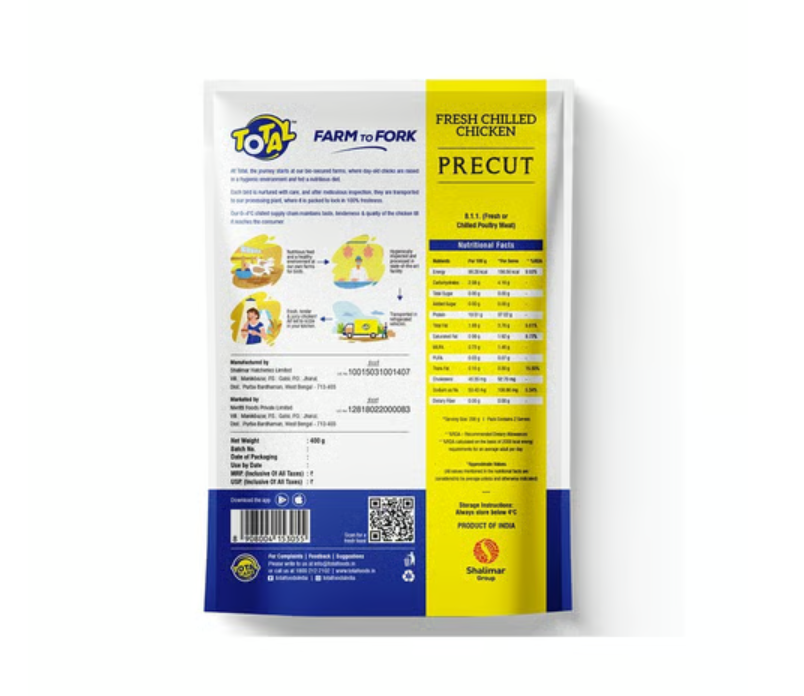 Total Chicken - Precut Chicken Curry Cut 400 Grams