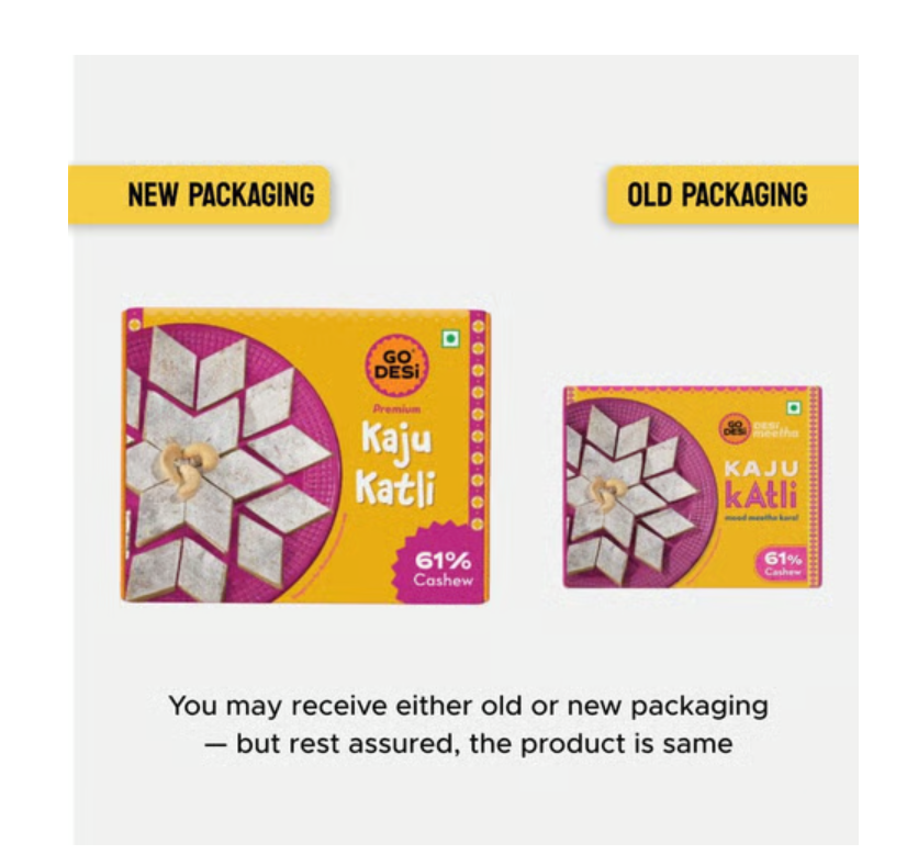 Premium Kaju Katli 61% Cashews by GO DESI 180 Grams