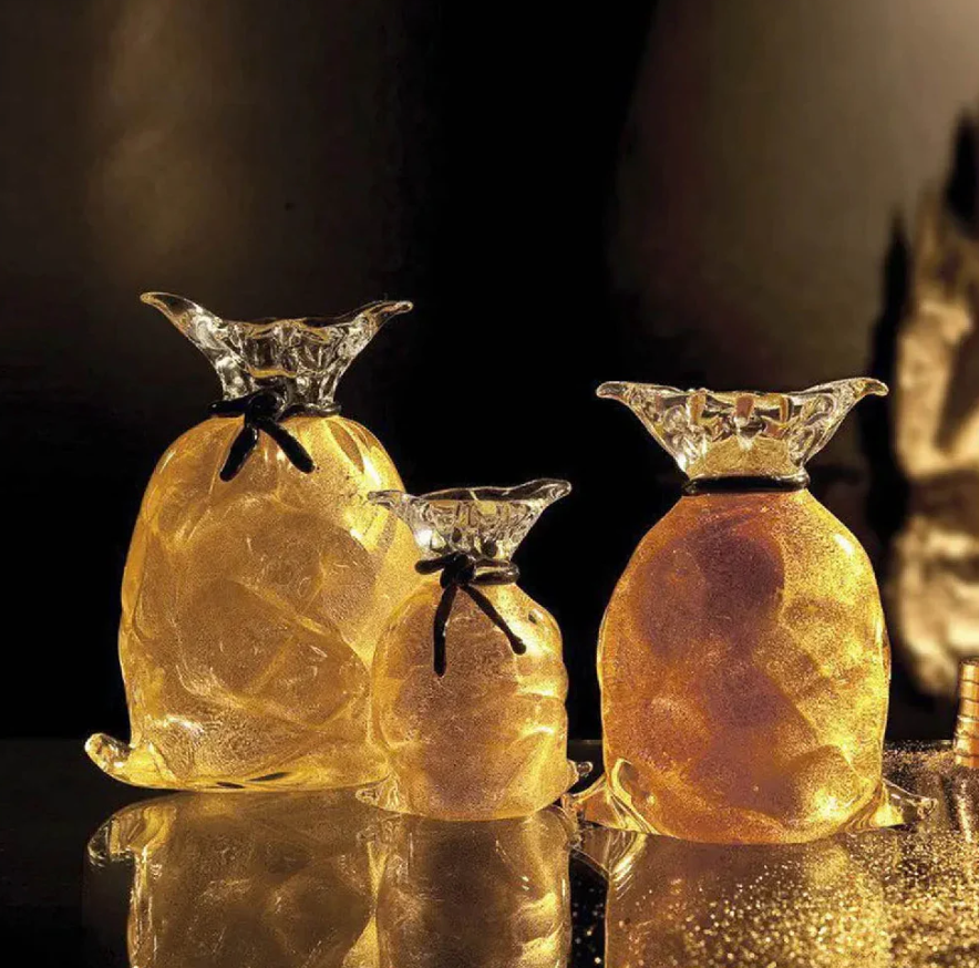 Bag Medium Transparent Gold