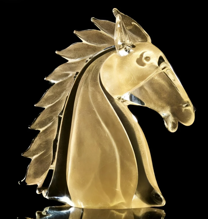 Horse Head Medium Transparent Gold