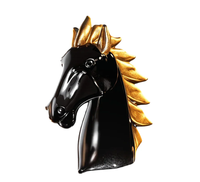 Horse Head Medium Black Gold