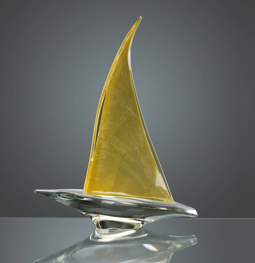 Sailing Boat Medium Transparent Gold