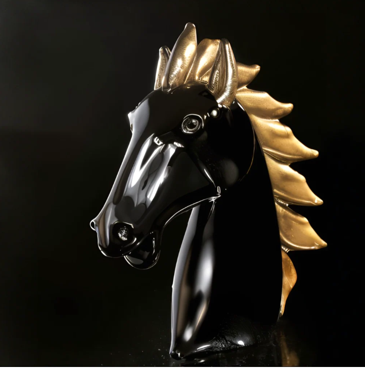 Horse Head Big Black Gold